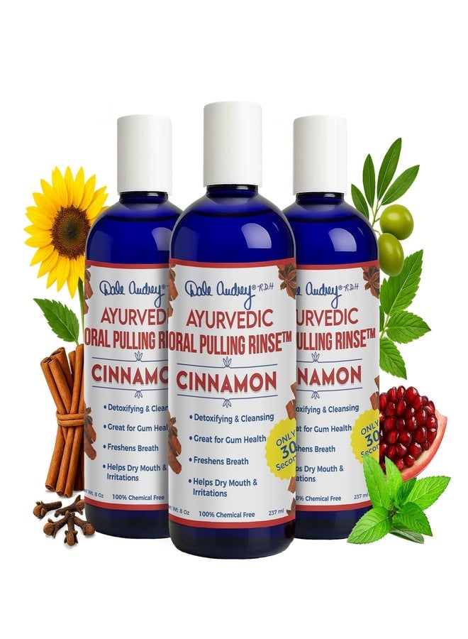 دايل أودري عبوة من 3 قطع من غسول الفم العضوي الأيورفيدي للأسنان واللثة | غسول فم طبيعي بنكهة القرفة | زيوت أساسية لصحة اللثة ورائحة الفم الكريهة | تبييض الأسنان وانتعاش النفس - 8 أونصة سائلة - Image 1